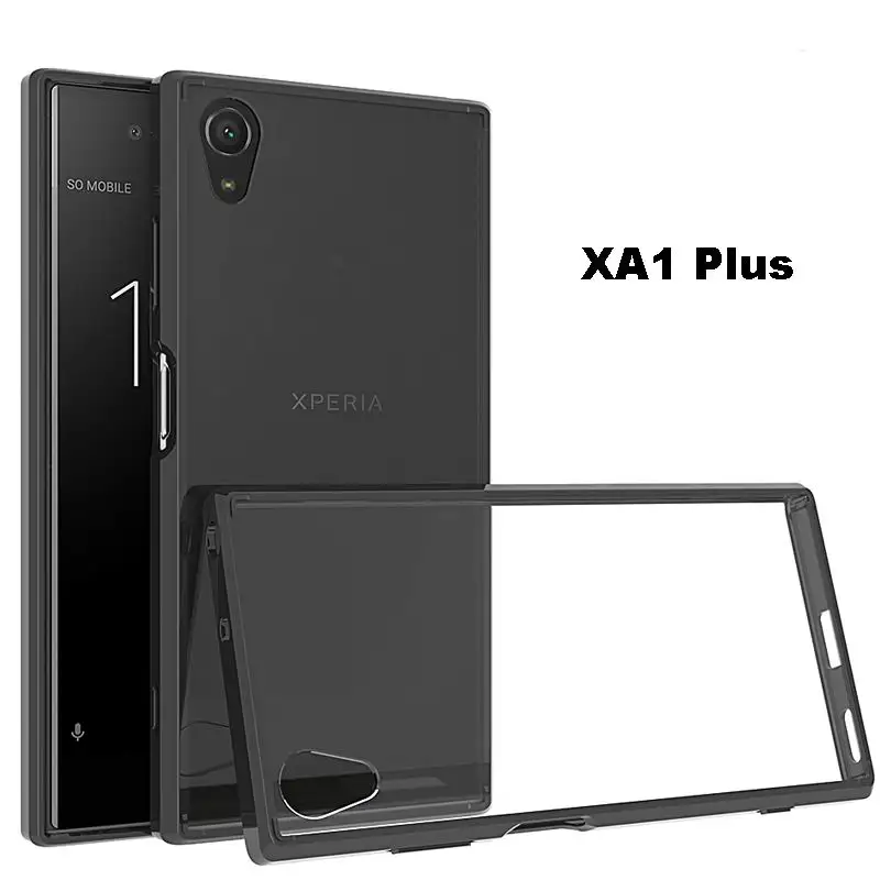 Гибридный жесткий прозрачный чехол для Sony Xperia XA1 Plus противоударный мягкий