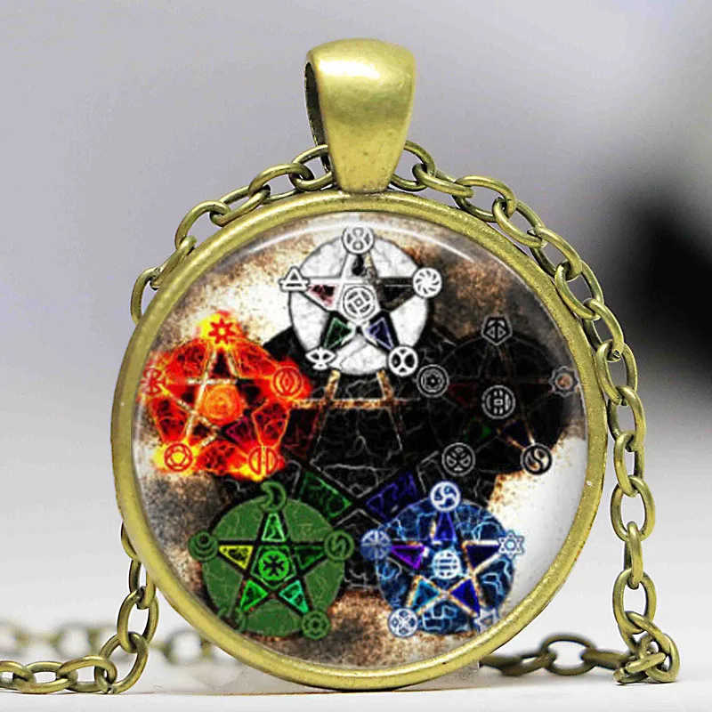 Элементы пентаграммы подвеска в стиле Викки ожерелье Wiccan ювелирные изделия