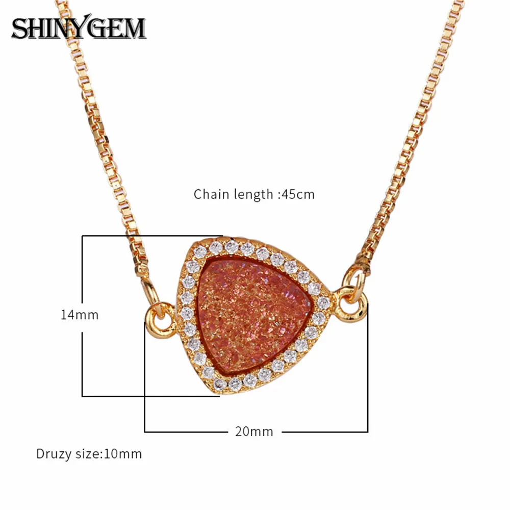 Ожерелья с кристаллами ShinyGem Inverted маленький изящный кулон из чистого золота
