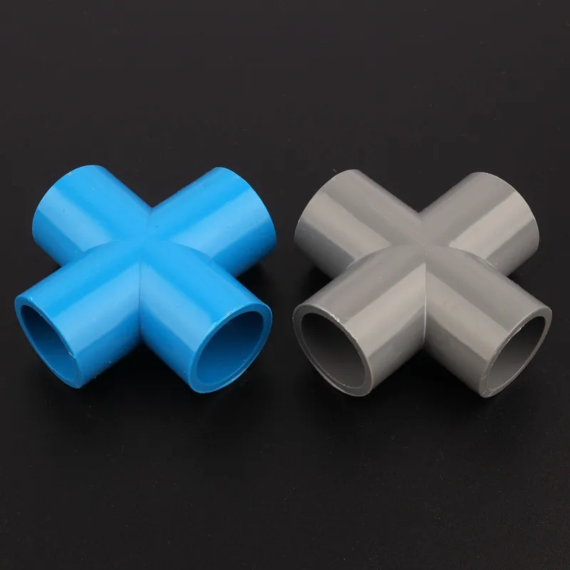1pc 50mm PVC Cross Joints Farm Irrigation Fittings Garden Water Connectors Aquarium Tank Industrial Treatment Pipe Adapter | Дом и сад