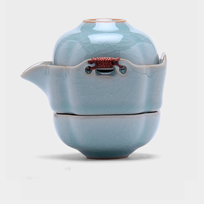 Изысканный чайный сервиз Ruyao Ru Kilns посуда из селадона фарфоровые портативные