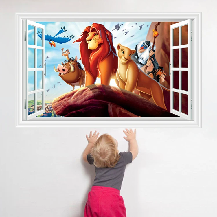 

Lion King 3D WALL STICKER BEDROOM decor ART KIDS DECAL Window View 303