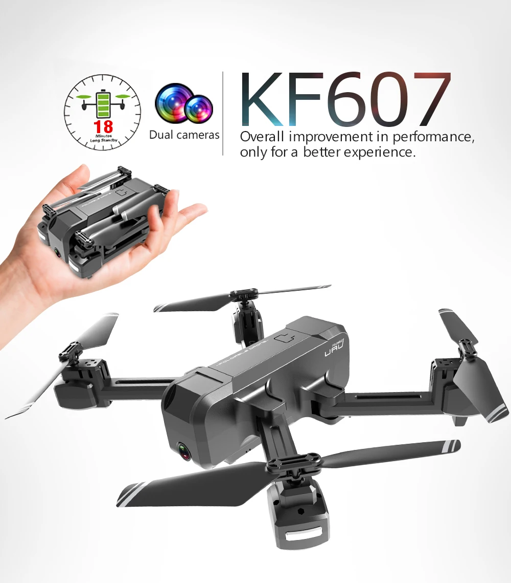 Новейший 607 Квадрокоптер с Wifi FPV 4 K/1080 P HD Двойная камера оптический поток селфи Дрон складной мини Дрон VS SG106 visuo xs816