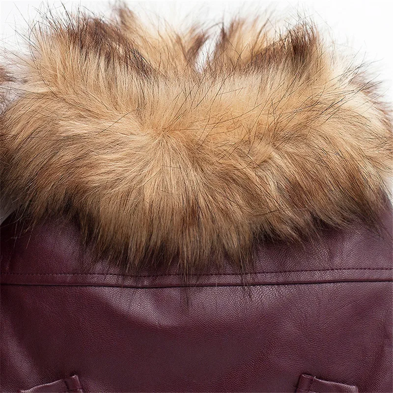 Женская зимняя куртка из ПУ кожи с меховым воротником|leather dog clothes|dog clothesclothes for