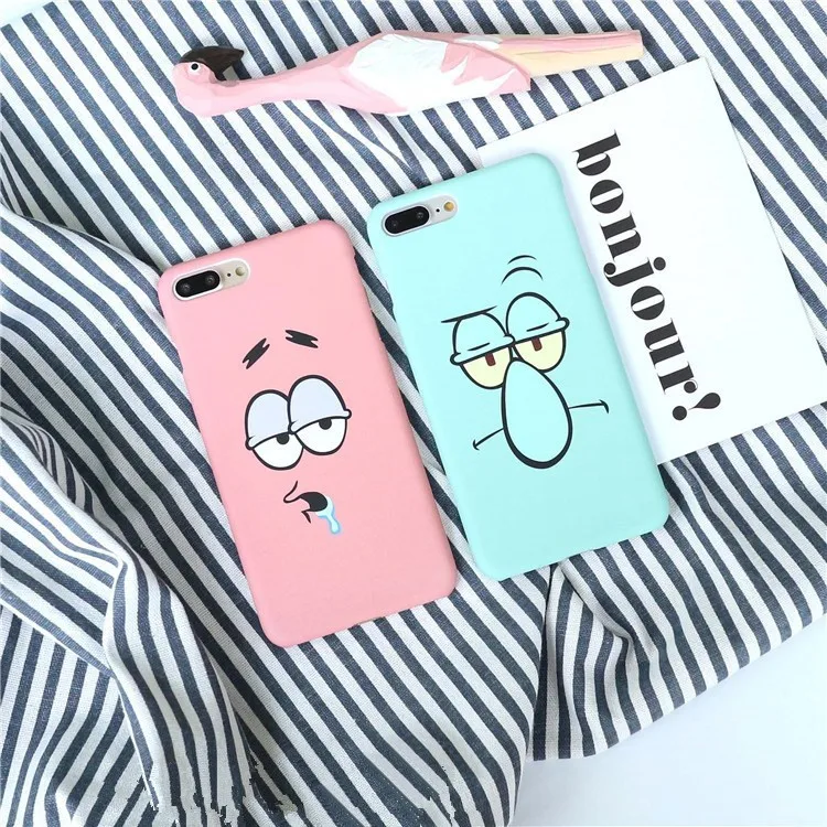greenpink Half pack Phone Cases for IPhone 6 6s 7 8 plus X XS Interest Comic face Big nose Slobber Frosted Cover pc hard Fundas |