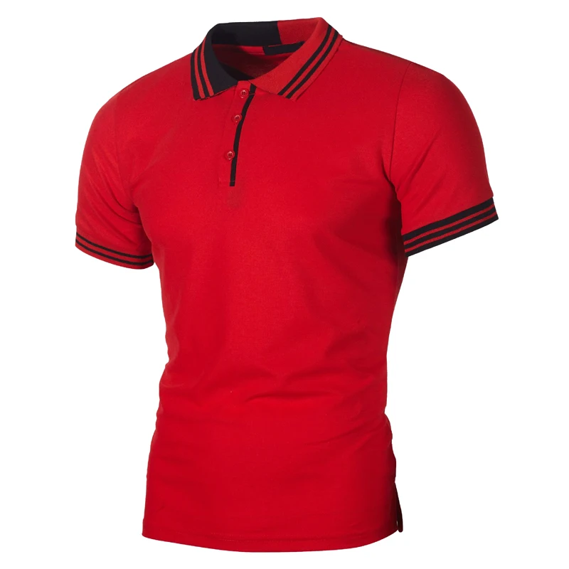 

Newly Men Casual Slim Fit Short Sleeve Striped Color Stiching Shirt Tops VK-ING
