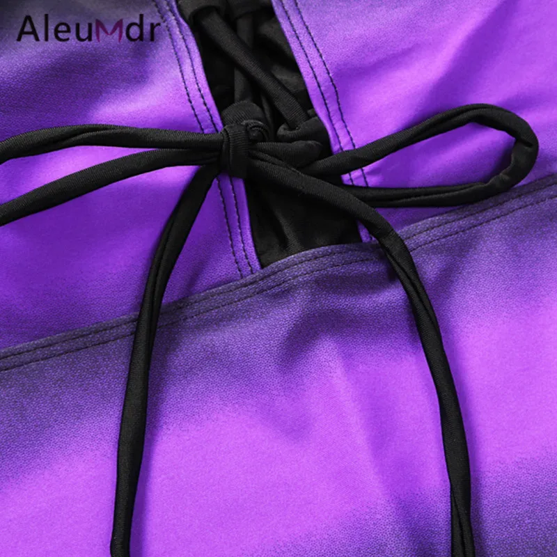 Aleumdr 2018 одежда для плавания Женский комплект танкини РЕТРО ПРИНТ енота 2 шт