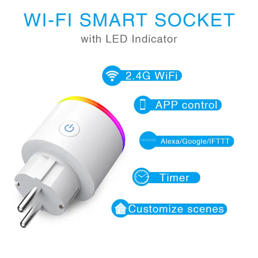 Tuya умная вилка RGB лампа для сцены wifi мобильный телефон переключатель