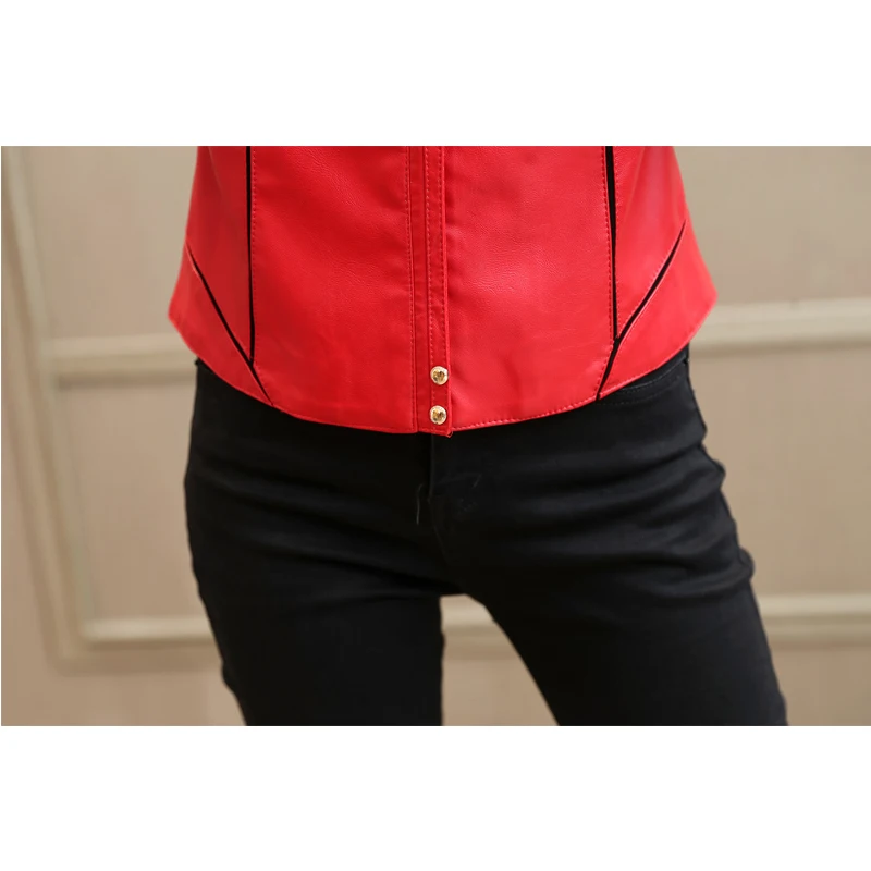 

2018 New Women Jackets Leather PU Jacket for Women Plus Size Faux Leather Coat Spring Jacket Women Slim Zipper Outwear 4XL