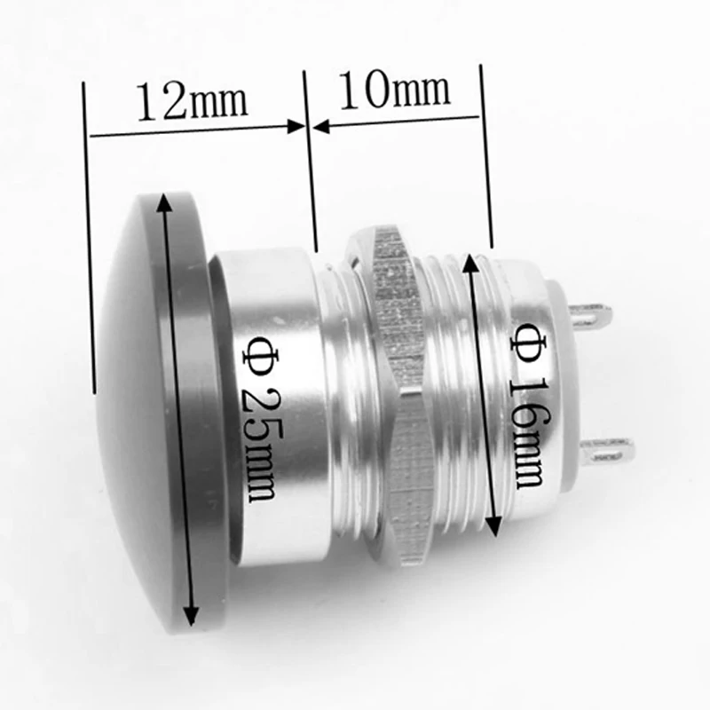 16 мм металлическая Грибовидная головка пусковая кнопка самосброса