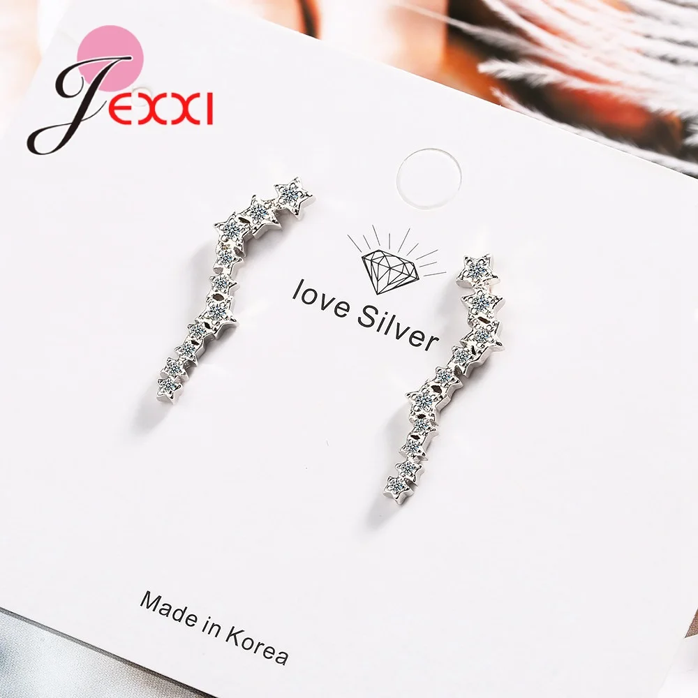 

Женские серьги-гвоздики стразы из серебра 925 пробы с австрийскими кристаллами