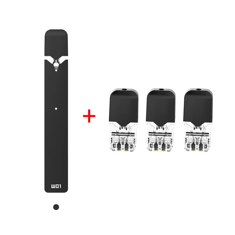 Новейший OVNS W01 Pod Vape комплект Светодиодный индикатор мощности Pod система электронная сигарета комплект VS minifit комплект - Цвет: black with 3pods