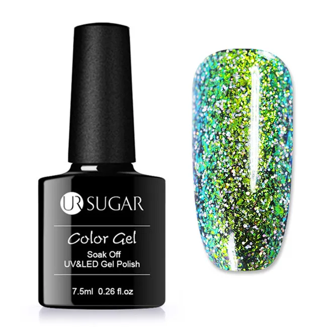 Starry UR-01 Ur Sugar Хамелеон Гель голографический лак звездный блеск Блестки УФ гель лак 7,5 мл замачиваемый УФ гель лак для ногтей DIY - Цвет: Starry UR-01