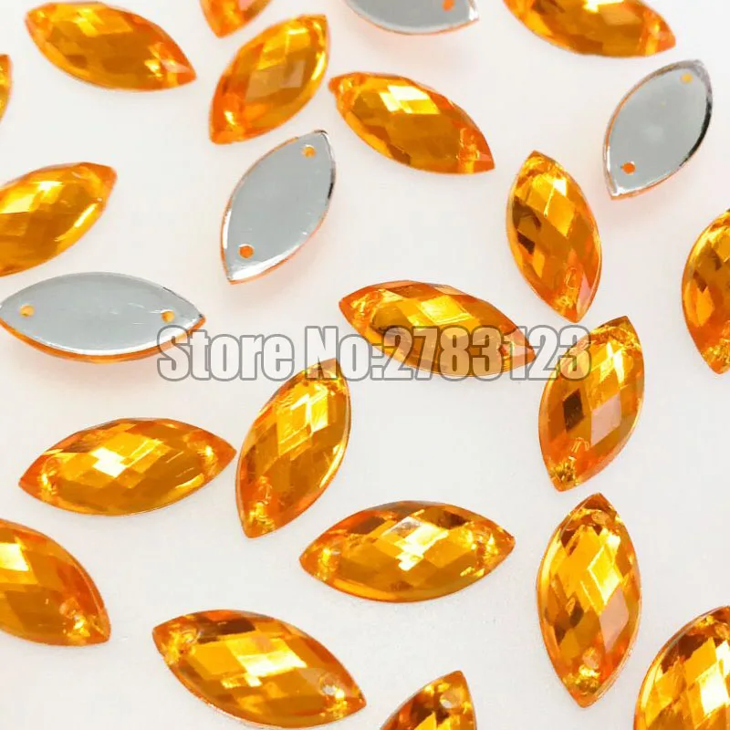 Golden yellow 5x10 мм/7x15 мм/9x20 мм конский глаз Форма Высокое качество акрил пришить стразы с двумя отверстиями, diy/аксессуары для одежды - Цвет: Golden yellow