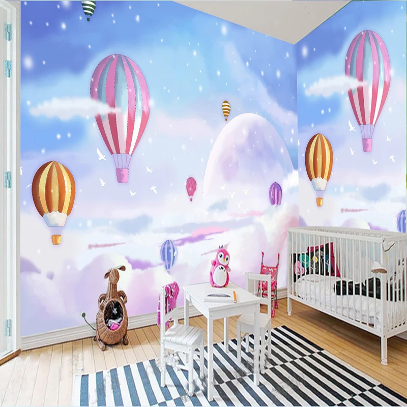 Романтическая мультяшная Фреска с воздушным шаром для детской комнаты мальчиков