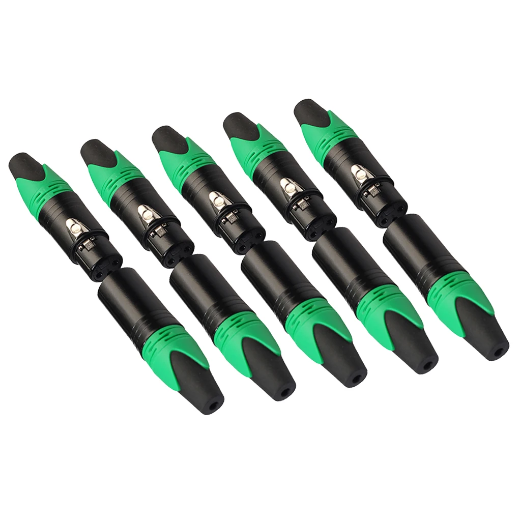 5 пар XLR 3 Pin мужской/женский аудио Микрофон Разъем черный корпус Мужской