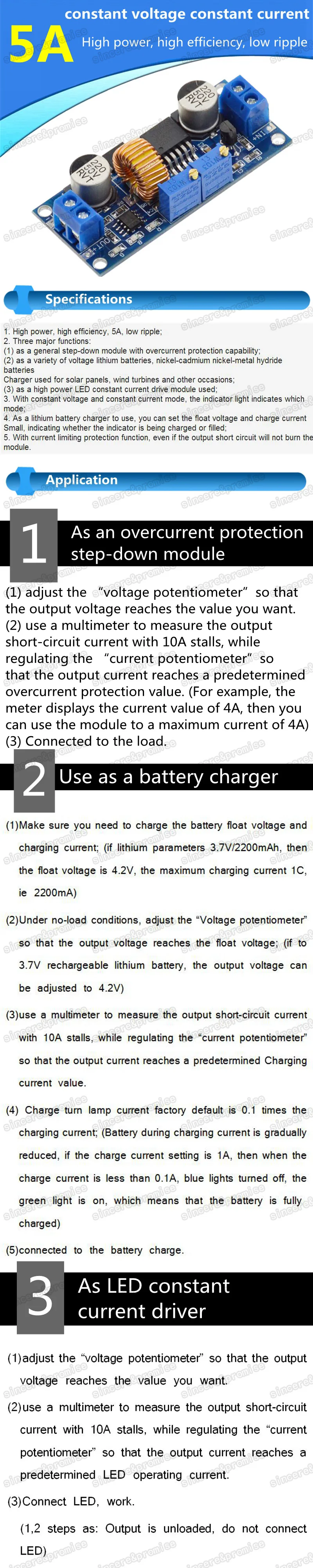 2 в 1 XL4015 DC-DC 5A постоянного тока литиевое зарядное устройство батарея понижающая зарядная плата светодиодный преобразователь питания литиевый модуль