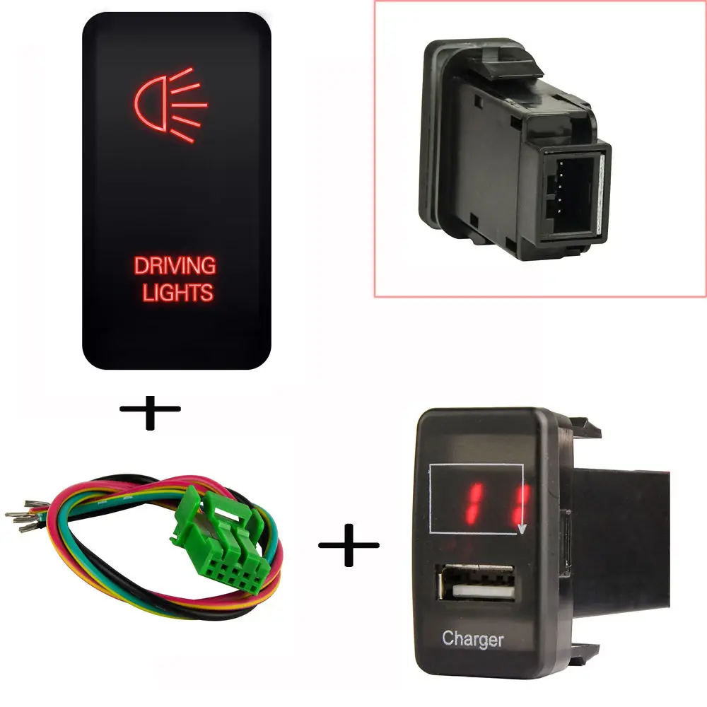 Выключатель + 2 порта с двумя USB портами|switch fog light|fog light switchfog switch |