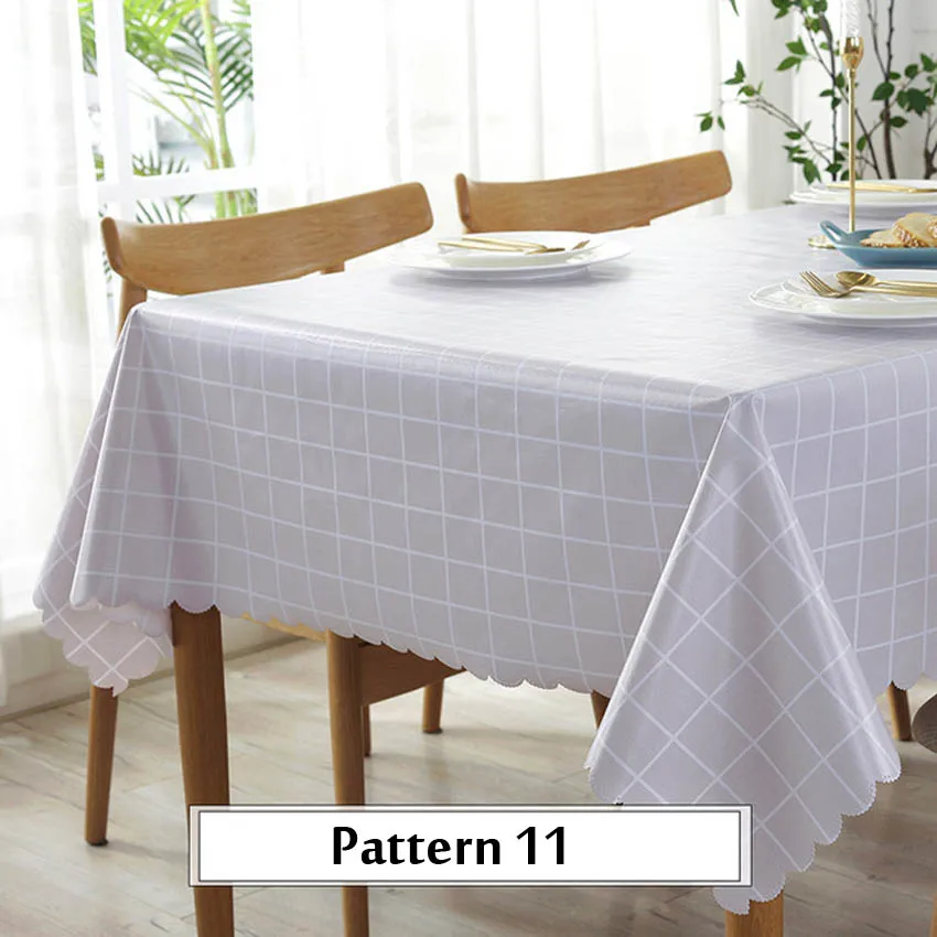 Pattern 11 Oilproof скатерти плед скатерти покрытие зеленый ПВХ водонепроницаемый Скатерть задний план Ткань Домашний Декор Manteles Toalha De Mesa - Цвет: Pattern 11