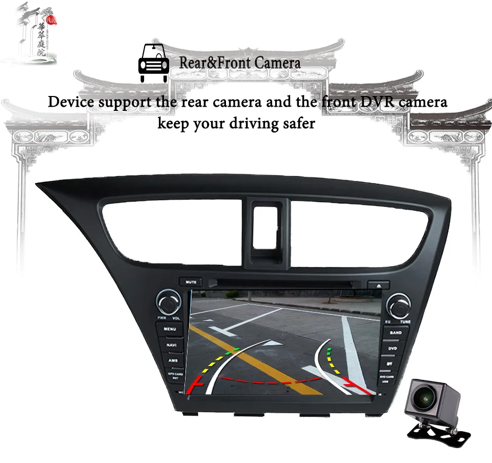 32G ROM Octa (8)-Core Android 8 1 автомобильный dvd-плеер для HONDA CIVIC Hatchback 2013-2015 аудио gps стерео