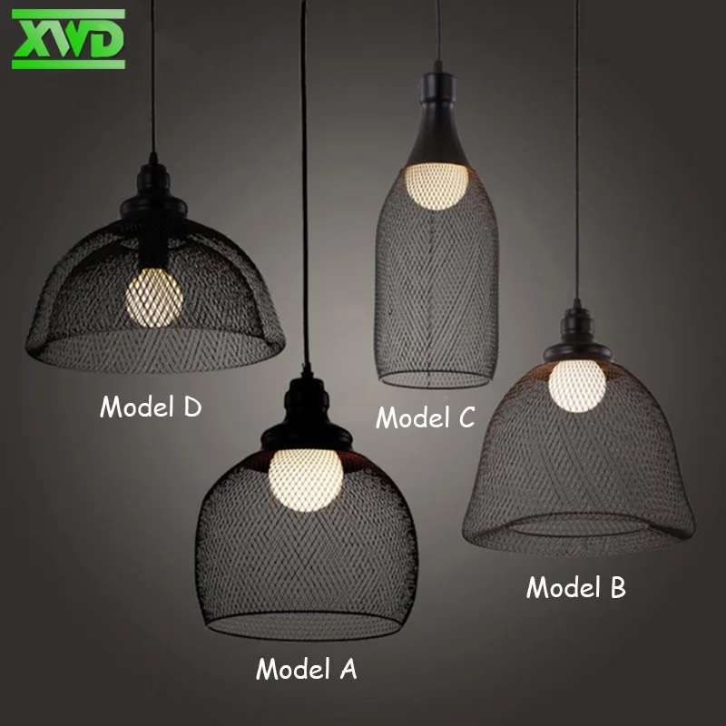 Винтажная железная сетчатая Подвесная лампа для магазина