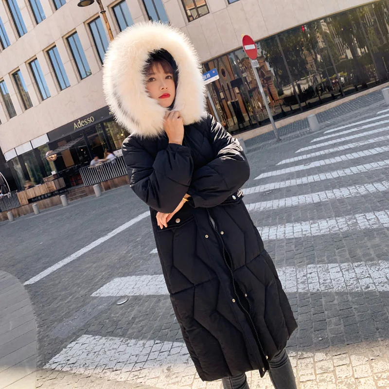 Fitaylor новые зимние куртки женские длинные парки из хлопка на пуху с капюшоном