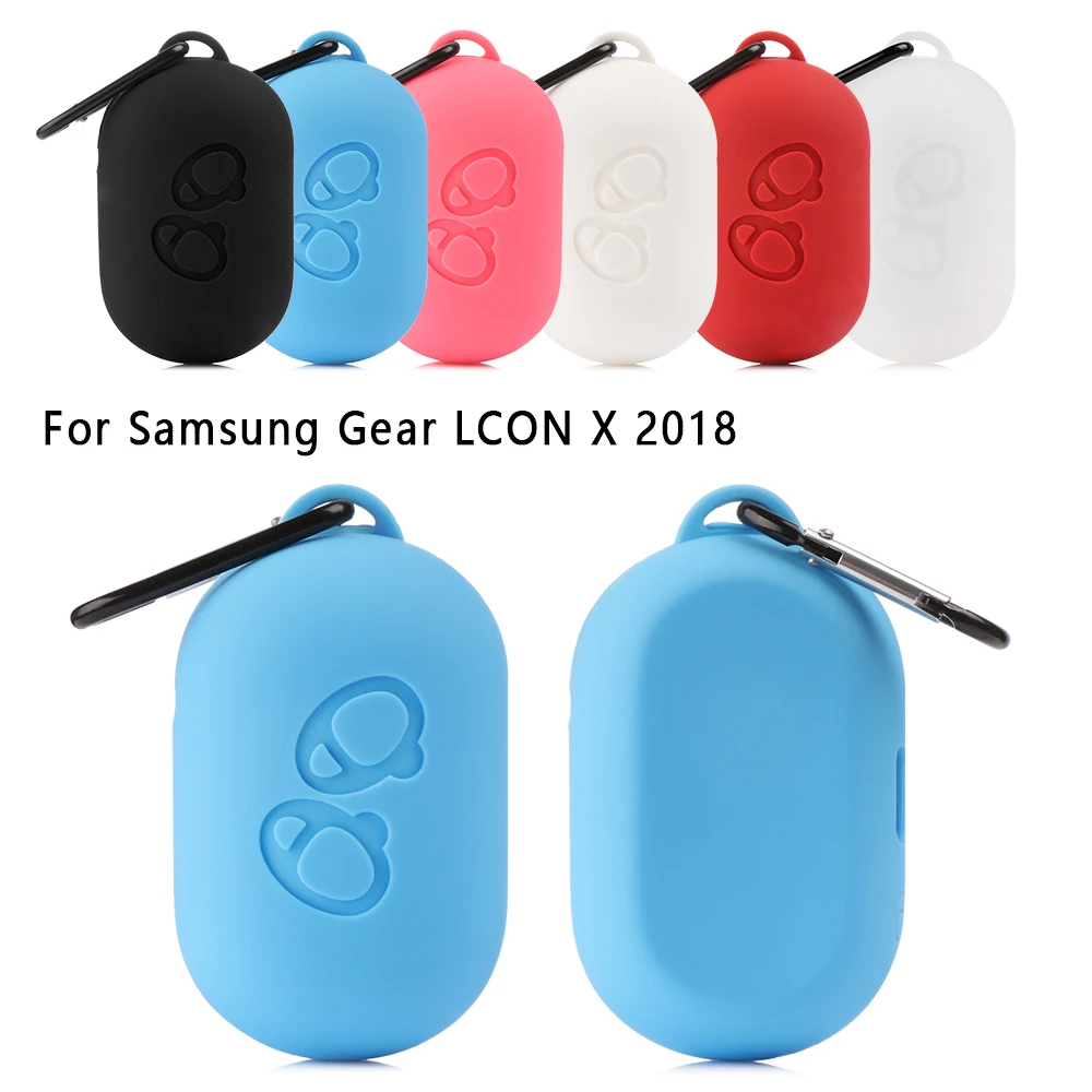 Новый защитный чехол силиконовый для наушников кожаный Samsung gear iconx 2018 с карабином
