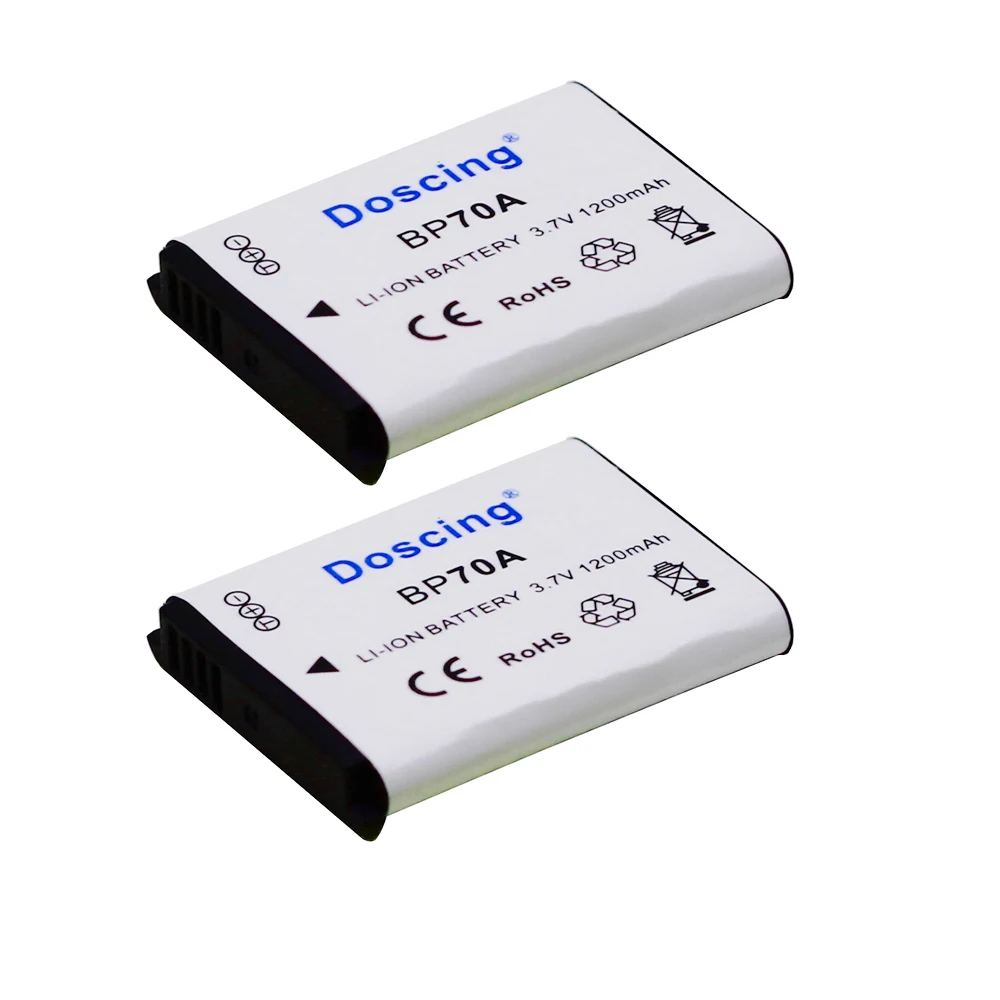 Аккумуляторная батарея Doscing 2 шт. для камеры Samsung PL80 PL90 PL100 ES70 SL50 SL600 ST30 ST60 ST65
