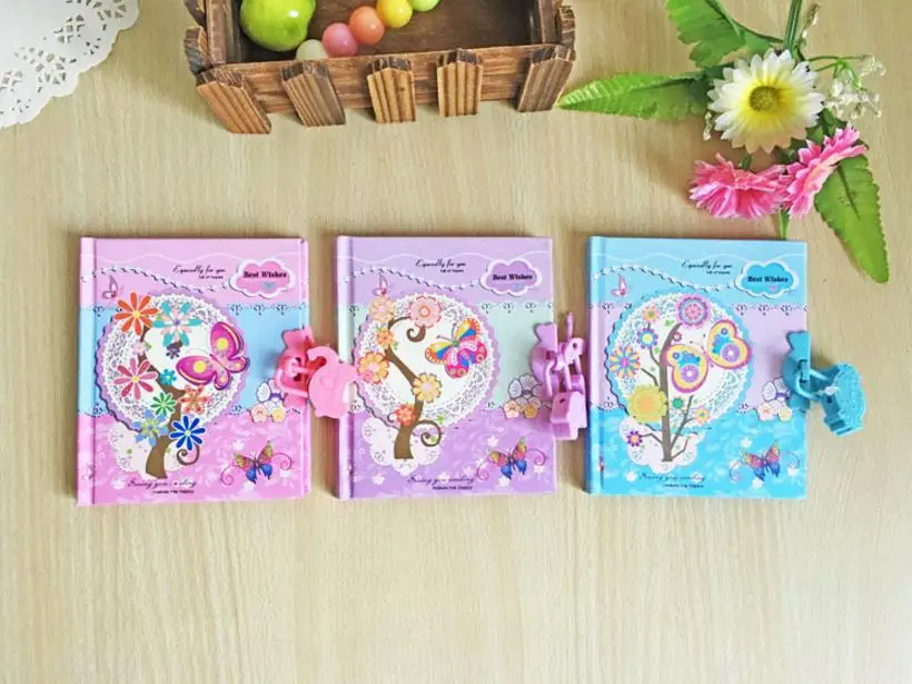 random color Новая детская творческая тетрадь в твердой обложке kawaii пароль записная книжка студенческий дневник может блокировать мини-блокнот мультфильм подарок случайный цвет 1 шт - Цвет: random color