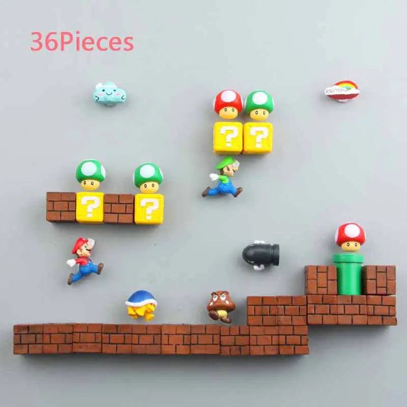 8/12/17/19/22/64 шт. 3D с рисунком из игры "Братья Супер Марио". Магниты на холодильник стикер сообщений домашний декор детские игрушки подарок на день рождения