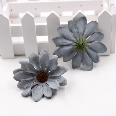 gray 10 шт./партия 6 см искусственные подсолнухи Маргаритка Осенняя Высококачественная Хризантема для свадьбы дома DIY ВЕНОК подарок Декоративного Ремесла - Цвет: gray