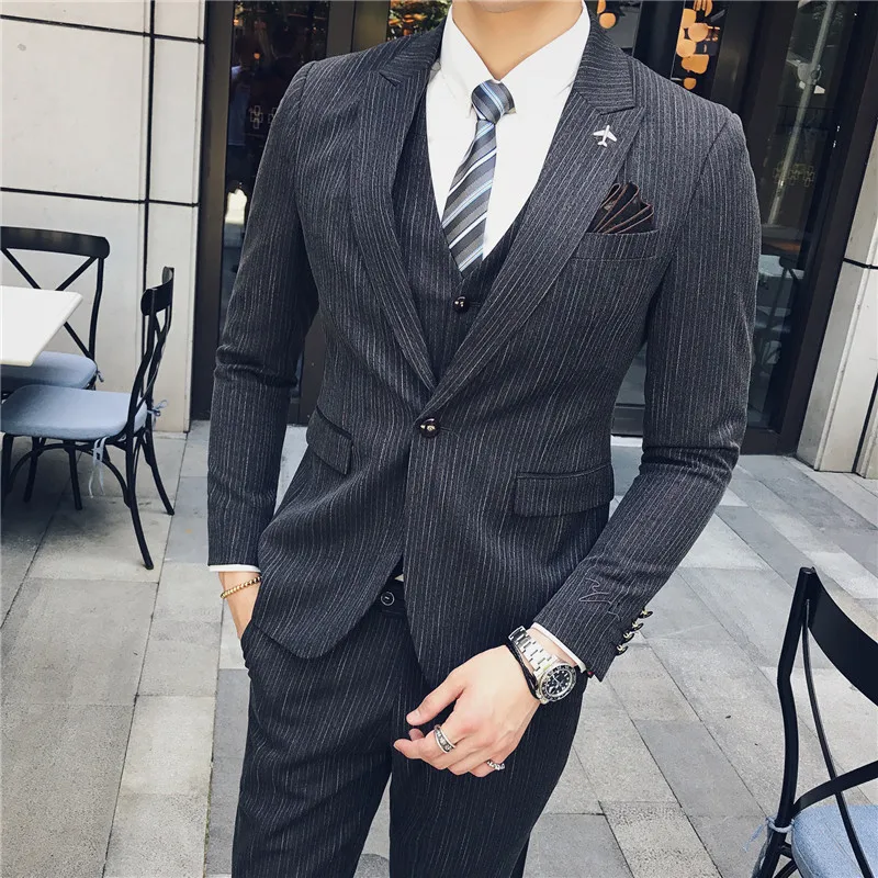 new Suits Suit male gentleman three-piece suit SJT53 - P285 has quality inspection