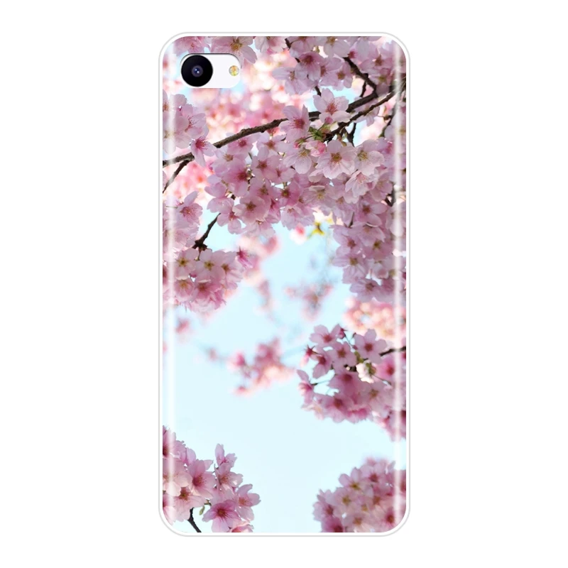 Розовая задняя крышка с цветком вишни для Meizu 16th 16x15 Lite 16 Plus Мягкий силиконовый
