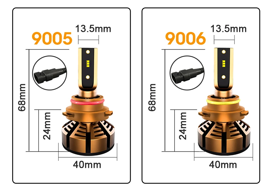CARLitek 2 шт. 4300K H7 Led H4 Led H11 Автомобильные фары с лампочками Lumileds ZES чип 72 Вт 12000LM H1 9005 9006 автомобильные лампы
