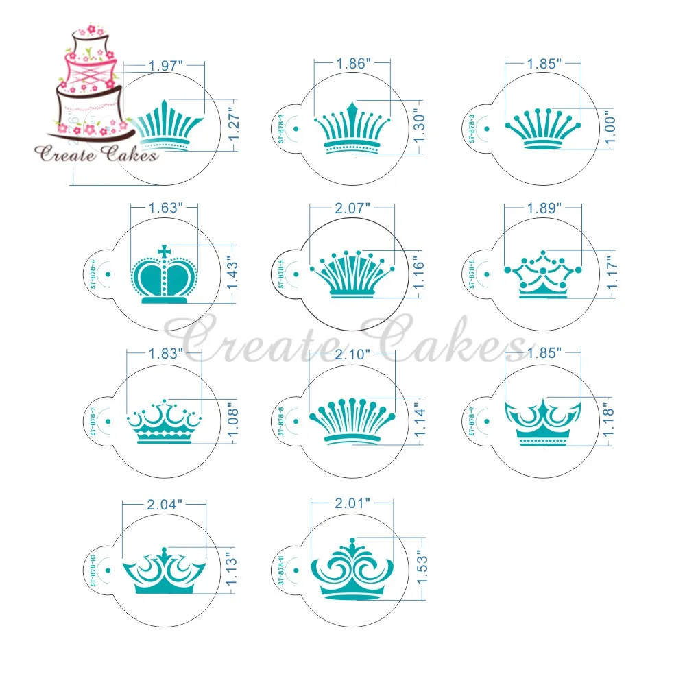 11 шт./компл. декоративный трафарет для кофе в виде короны выпечки пластиковый