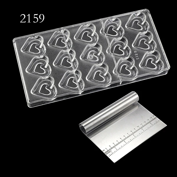 2159GD 3D Любовь Форма День Святого Валентина поликарбонатовый для шоколада форма сладкий леденец, пудинг желе форма для выпечки, сделай сам Кондитерские инструменты - Цвет: 2159GD