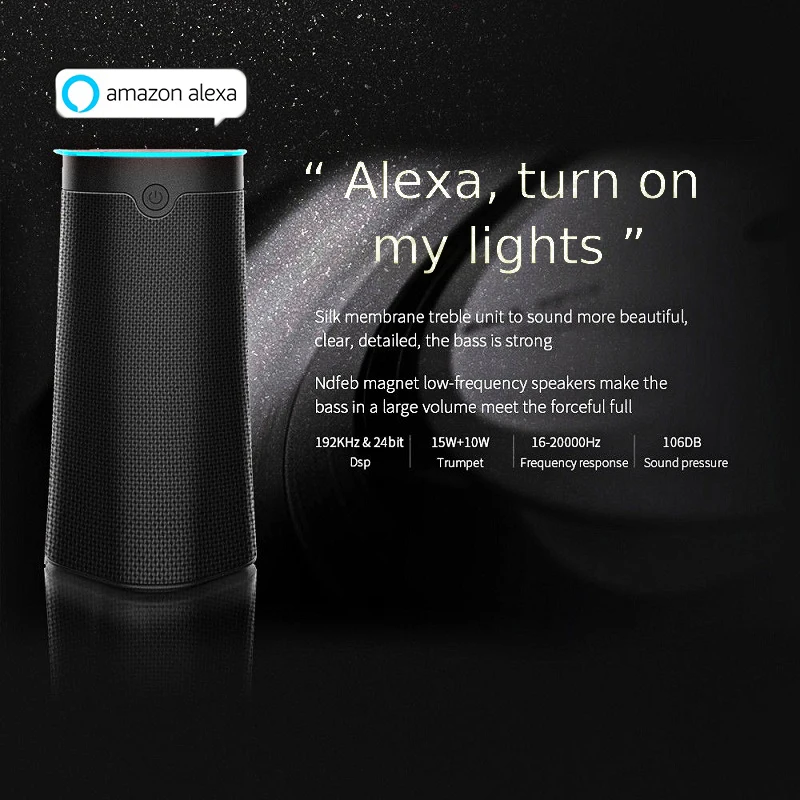 [Подлинный] Smart Динамик Bluetooth Беспроводной голос Wi Fi контролируемых Alexa AI Эхо с