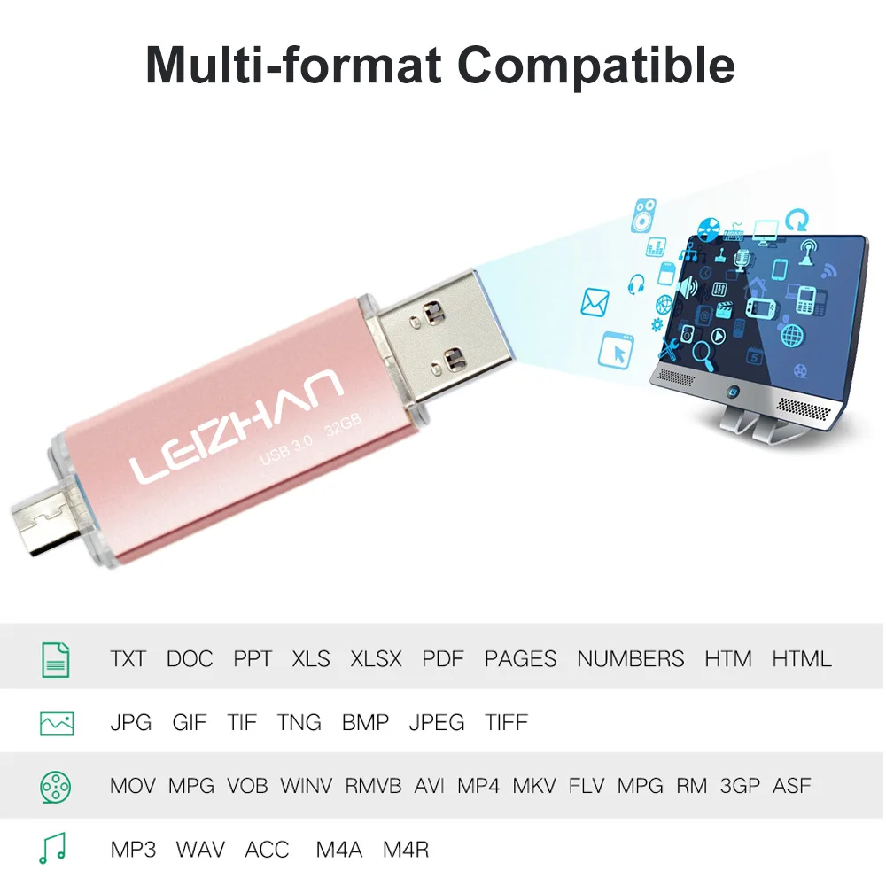 LEIZHAN usb флеш накопитель с реальной емкостью 128 ГБ 3 0 флешка android телефон 32 64 микро