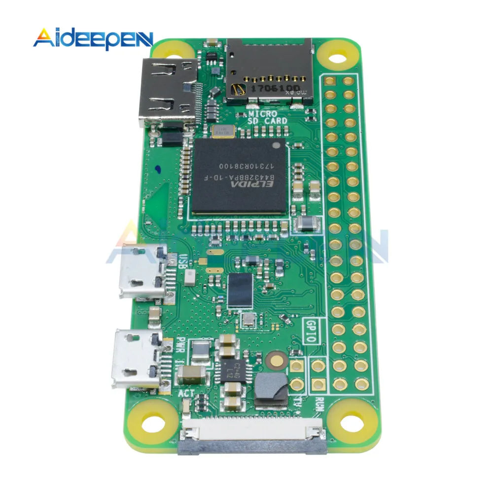 Для Raspberry Pi Zero W V1.3 1 ГГц 512 Мб со встроенным беспроводным модулем Wi-Fi и Bluetooth+ плата расширения с двумя портами Micro USB