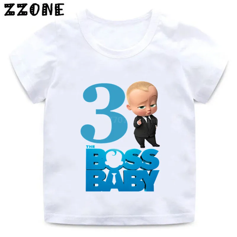Футболка с принтом «The Boss Baby» для мальчиков и девочек 1-9, детская одежда в подарок на день рождения, Детская забавная футболка с рисунком, HKP5268