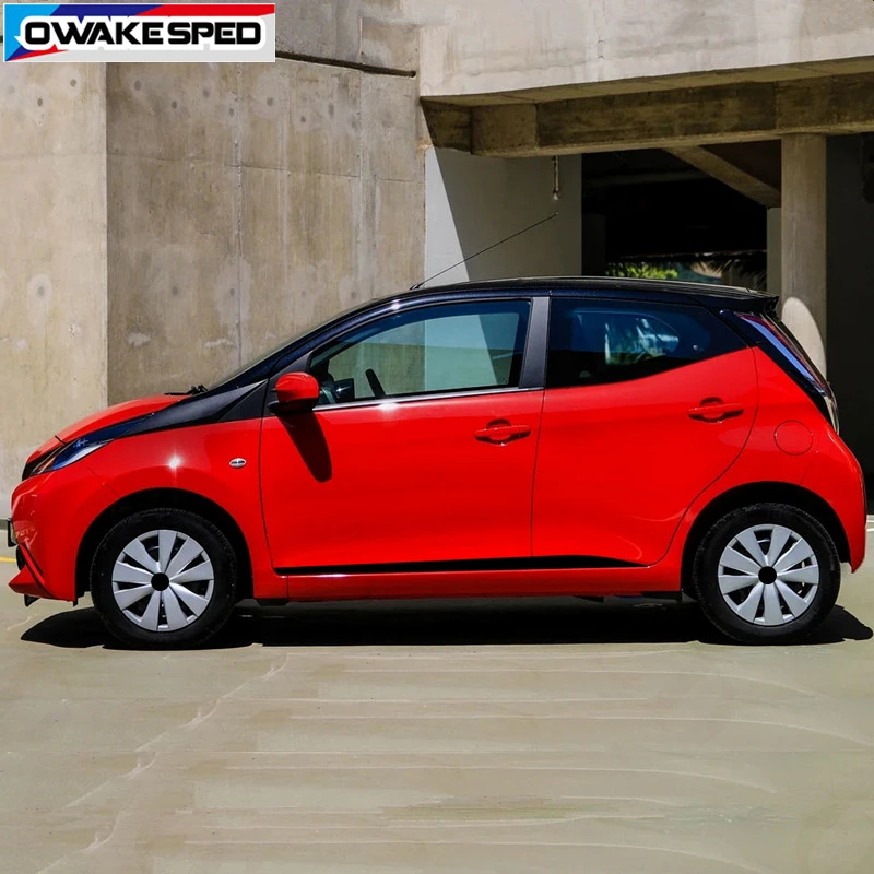 Спортивные наклейки на дверь, боковую юбку для Toyota AYGO-, гоночный стиль, автомобиль, производительность, полосы, Виниловая наклейка, авто аксессуары