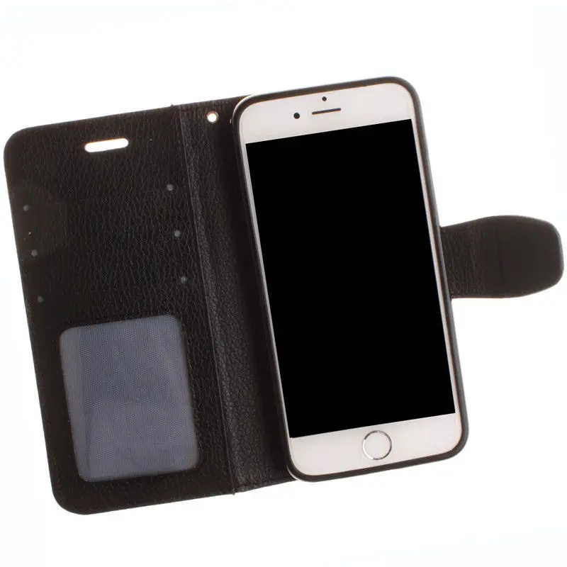 ZEALLION For iPhone 5S SE 5C 6S 7 8 Plus X Luxury Litchi Grain PU Leather Stand Wallet Flip Card Slots Cover Case | Мобильные
