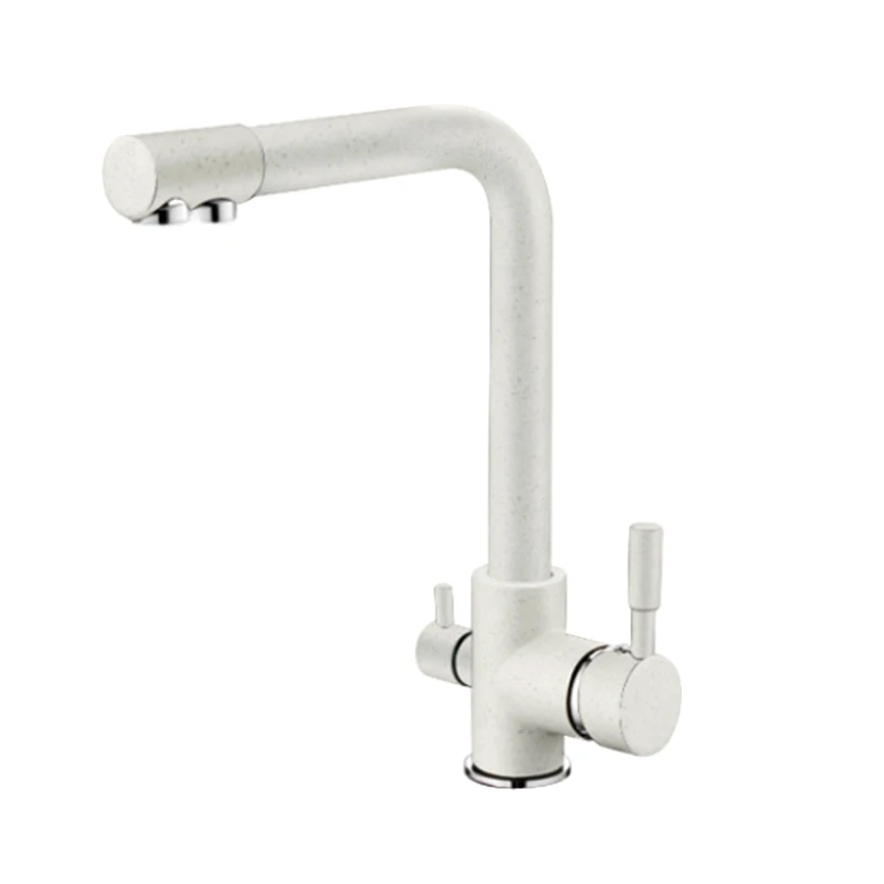 L4055W-3 LEDEME кухонный кран двойной носик питьевой воды фильтр Dot латунь очиститель кран сосуд Раковина Смеситель Torneira L4055-3 - Цвет: L4055W-3