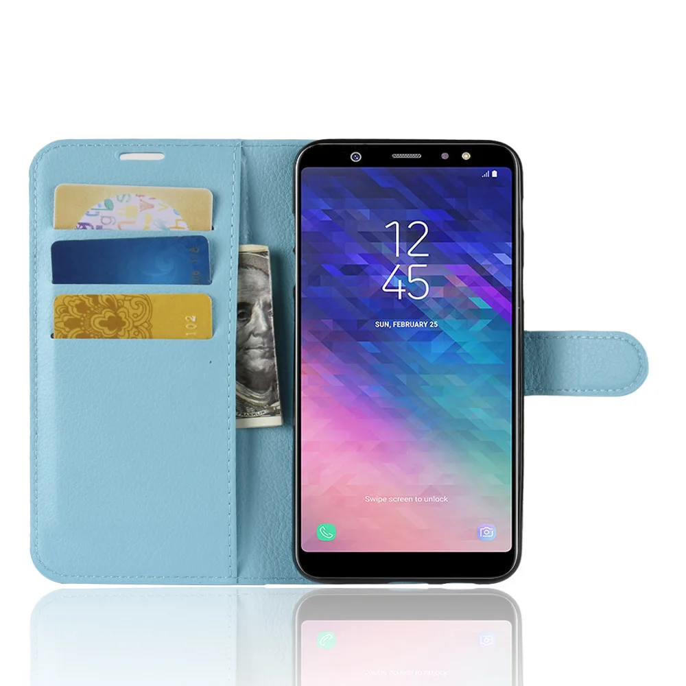 KONSMART Cover For Samsung Galaxy A6 2018 SM-A600F Case Wallet Flip Book Plus A6+ Fundas Phone Cases | Мобильные телефоны и