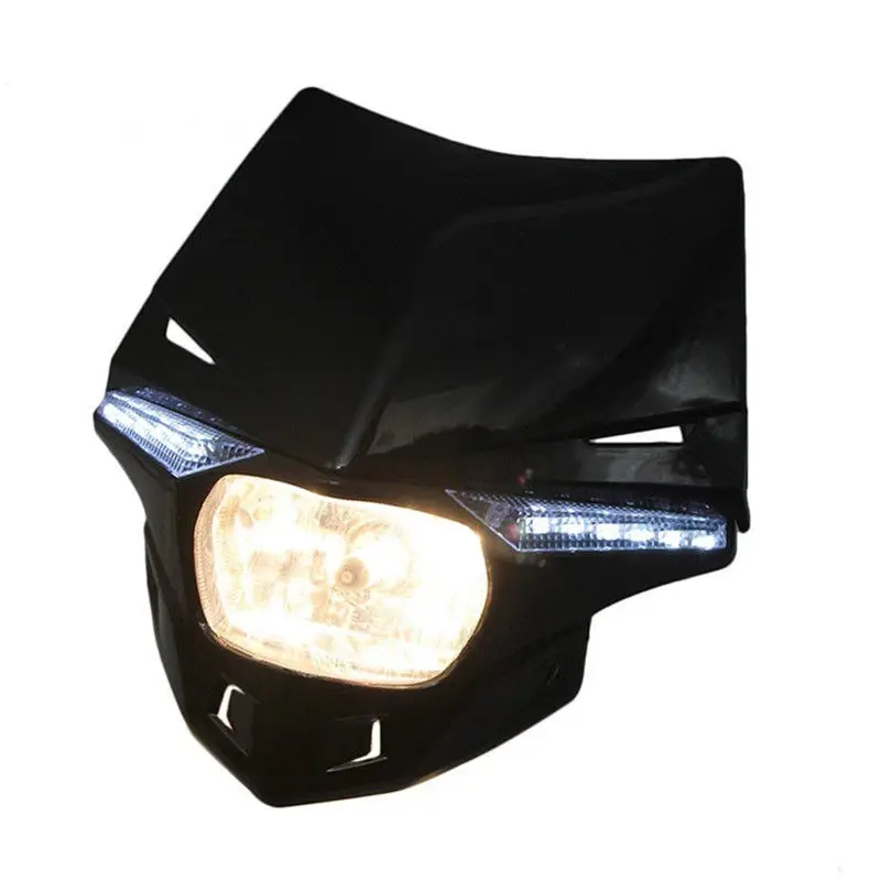 Универсальный черный мотоциклетный обтекатель фара налобный фонарь двойной