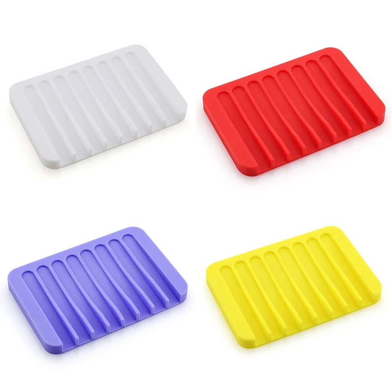 13 Colors Fashion Silicone Flexible Soap Dish Plate Bathroom Soap Holder Soap Box