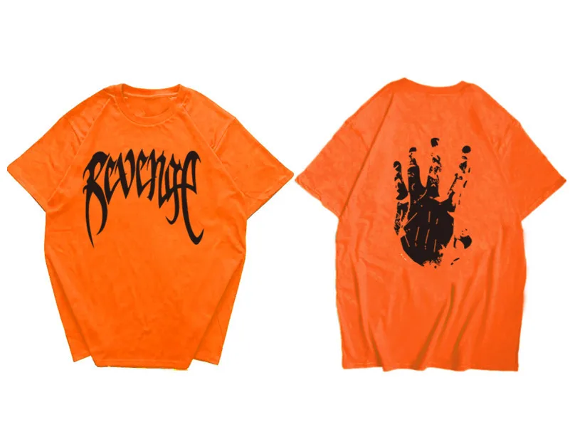 10Orange Футболка Revenge, удобная повседневная футболка в стиле хип-хоп, Homme, хлопковая хипстерская футболка с буквенным принтом, топ, американский размер,, рэппер, Xxxtentacion - Цвет: 10Orange
