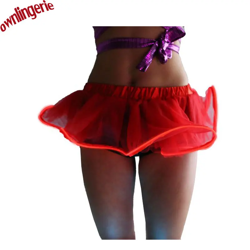 

New arrive LED Light Up Tutu Stage Sexy LED Light Up Mini Skirt For Women