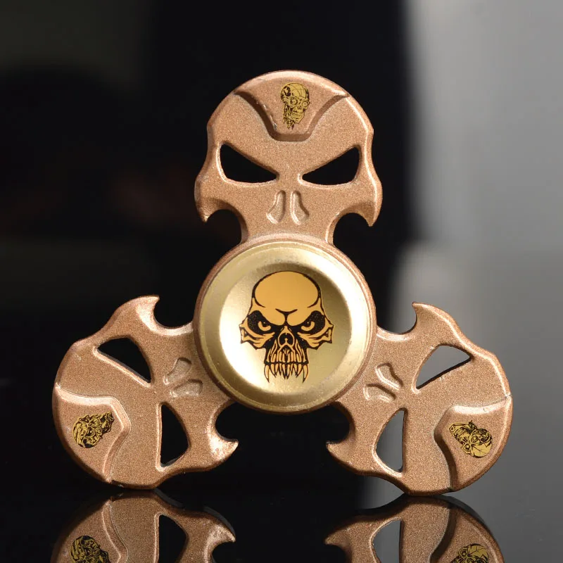 Новый оригинальный череп Непоседа ручной Spinner Tri для взрослых чтобы уменьшить