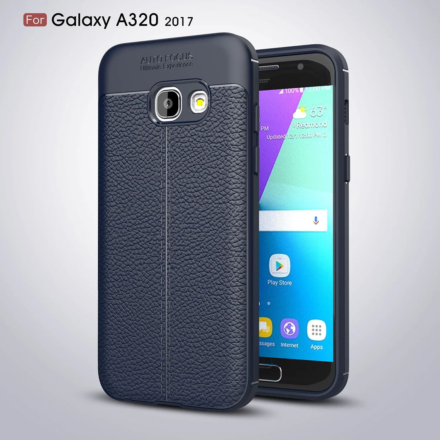 Новый Модный высококачественный мягкий чехол из ТПУ и кожи личи для Samsung Galaxy A3 2017